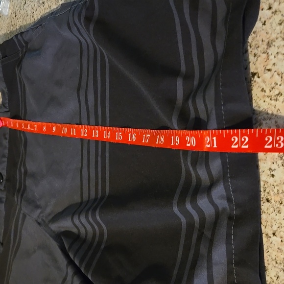 OP Ocean Pacific 4-way Stretch Hybrid Board Shorts Black & Gray Striped Waist 38 - Picture 11 of 12